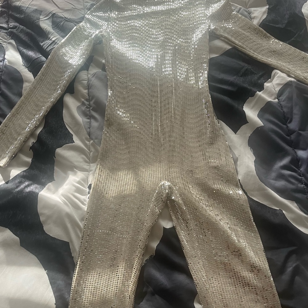 Silver Sequin One Piece jumpsuit